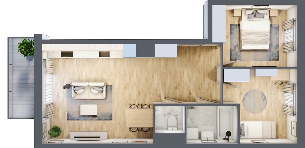 3 pokoje, mieszkanie 57,18 m², piętro 4, oferta nr B/04/161, Unii Lubelskiej Vita, Poznań, Nowe Miasto, Starołęka, ul. Unii Lubelskiej 10