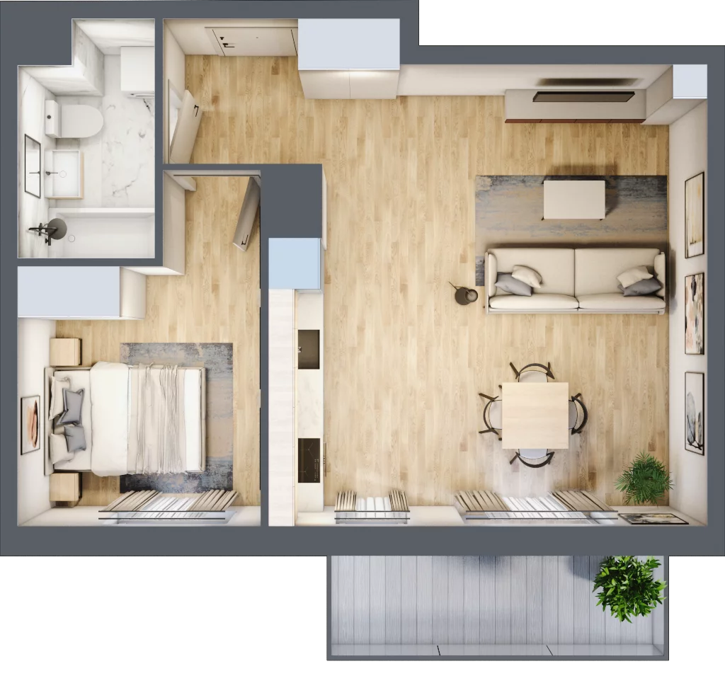2 pokoje, mieszkanie 44,92 m², piętro 4, oferta nr B/04/162 , Unii Lubelskiej Vita, Poznań, Nowe Miasto, Starołęka, ul. Unii Lubelskiej 10