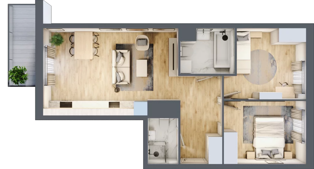 3 pokoje, mieszkanie 56,85 m², piętro 8, oferta nr A/08/108 , Unii Lubelskiej Vita, Poznań, Nowe Miasto, Starołęka, ul. Unii Lubelskiej 10