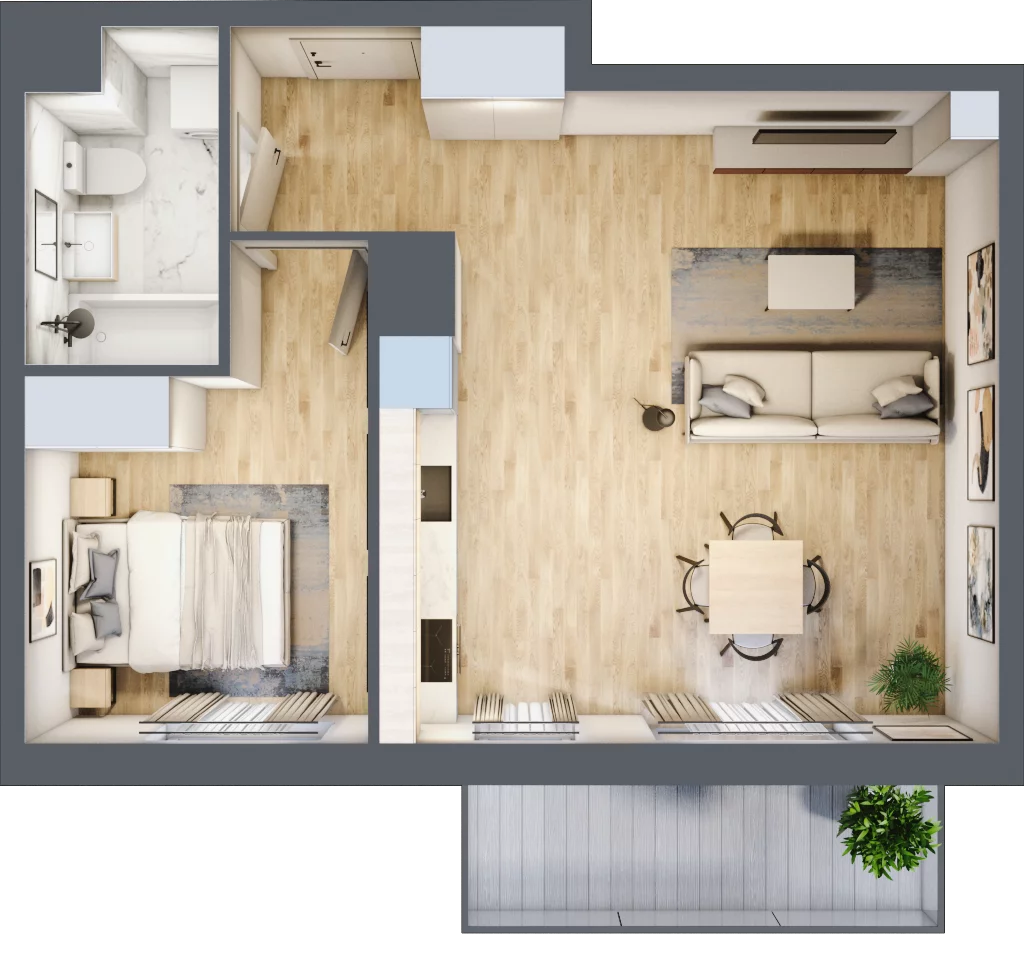 2 pokoje, mieszkanie 44,92 m², piętro 8, oferta nr B/08/174 , Unii Lubelskiej Vita, Poznań, Nowe Miasto, Starołęka, ul. Unii Lubelskiej 10