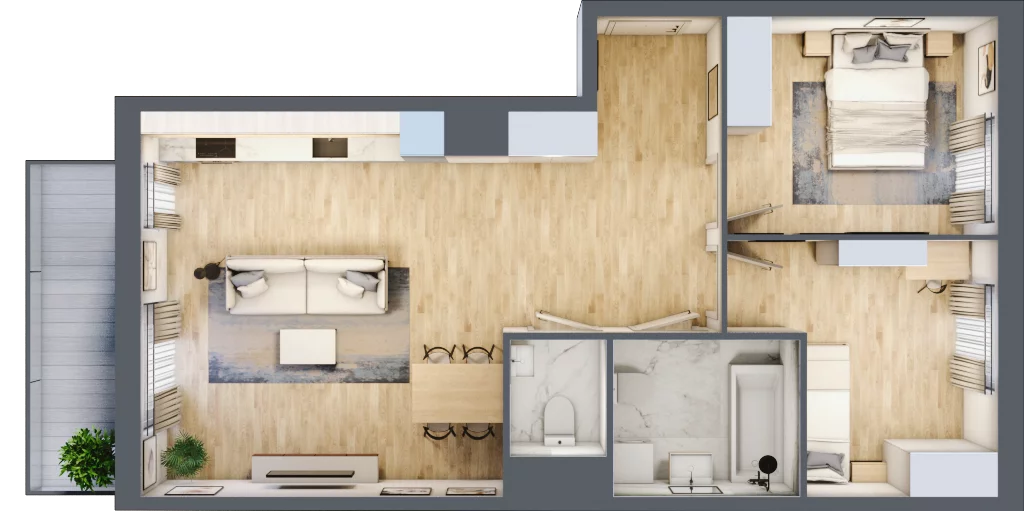 3 pokoje, mieszkanie 64,96 m², piętro 7, oferta nr C/07/195 , Unii Lubelskiej Vita, Poznań, Nowe Miasto, Starołęka, ul. Unii Lubelskiej 10