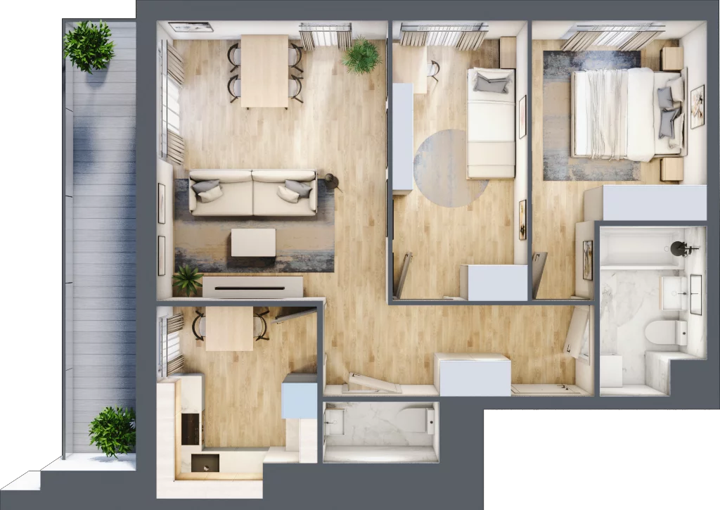 3 pokoje, mieszkanie 62,96 m², piętro 9, oferta nr A/09/115, Unii Lubelskiej Vita, Poznań, Nowe Miasto, Starołęka, ul. Unii Lubelskiej 10