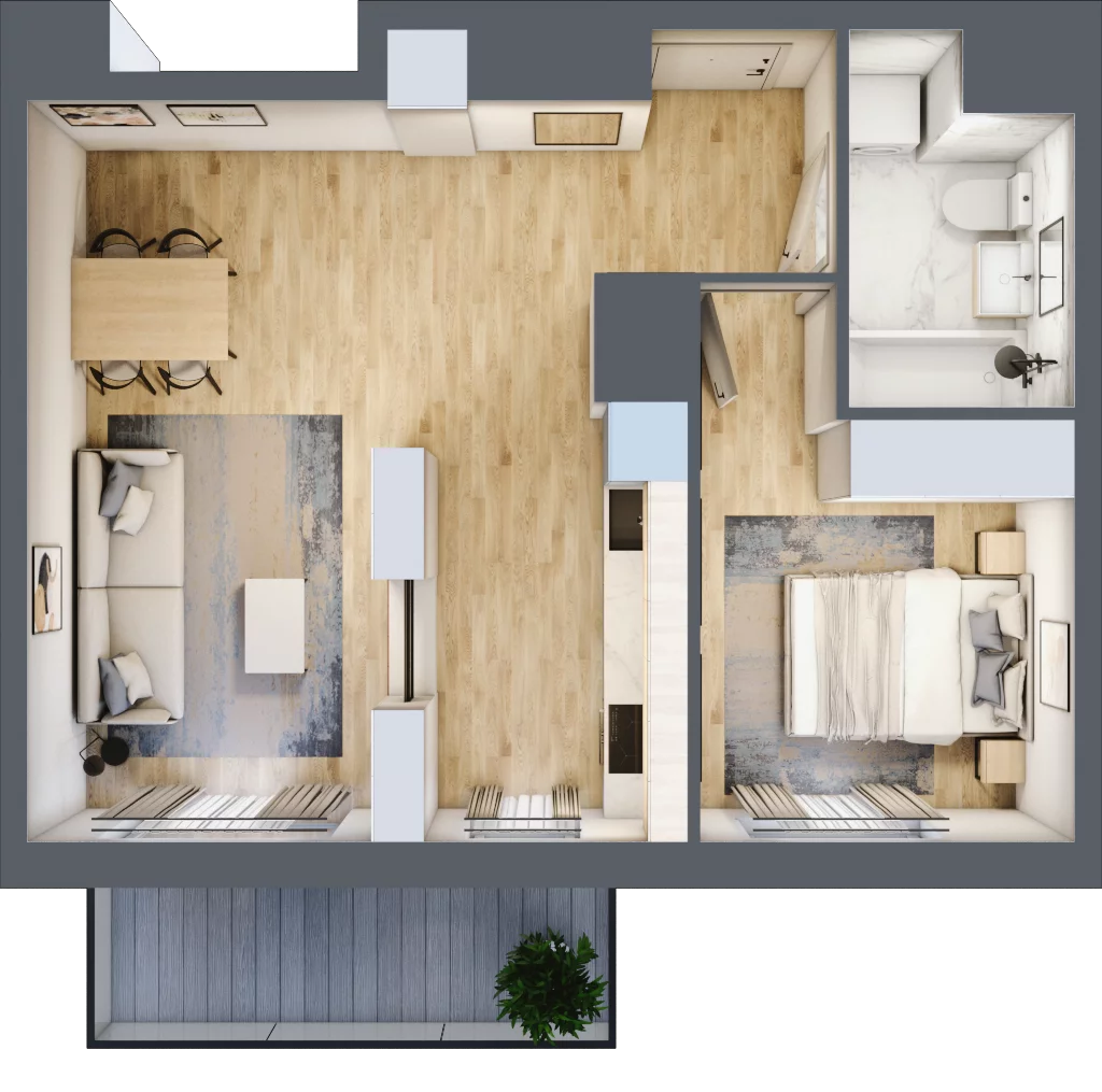 2 pokoje, mieszkanie 44,92 m², piętro 5, oferta nr A/05/062, Unii Lubelskiej Vita, Poznań, Nowe Miasto, Starołęka, ul. Unii Lubelskiej 10