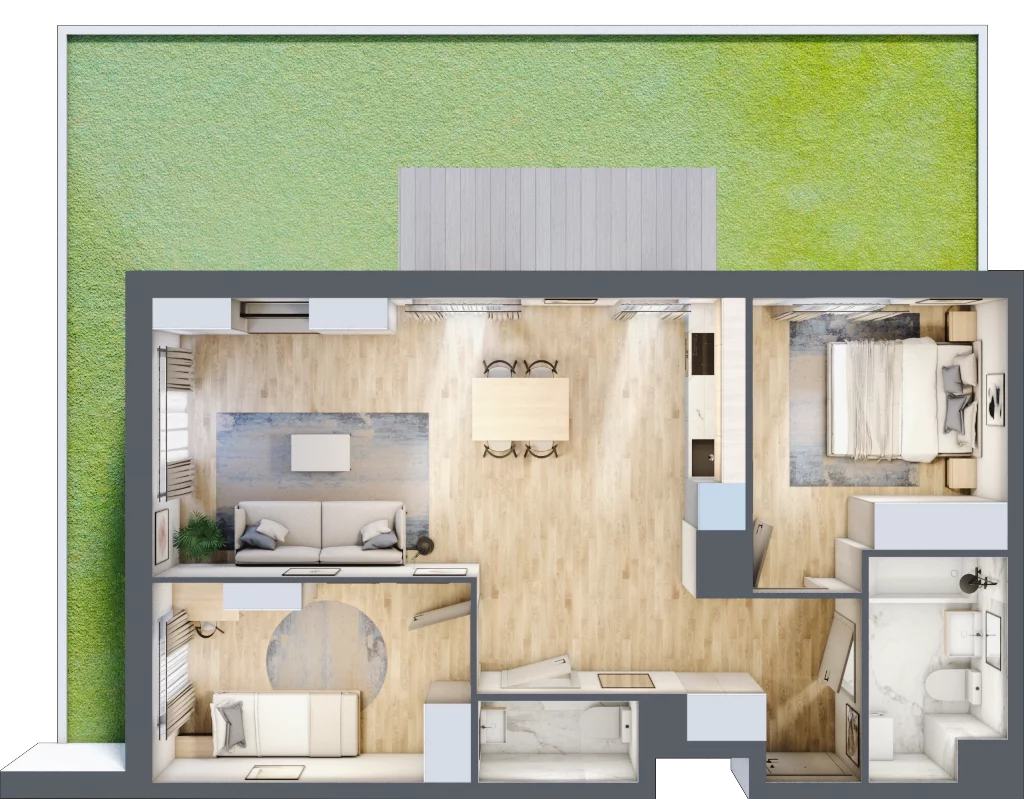 3 pokoje, mieszkanie 63,76 m², parter, oferta nr D/00/203, Unii Lubelskiej Vita, Poznań, Nowe Miasto, Starołęka, ul. Unii Lubelskiej 10