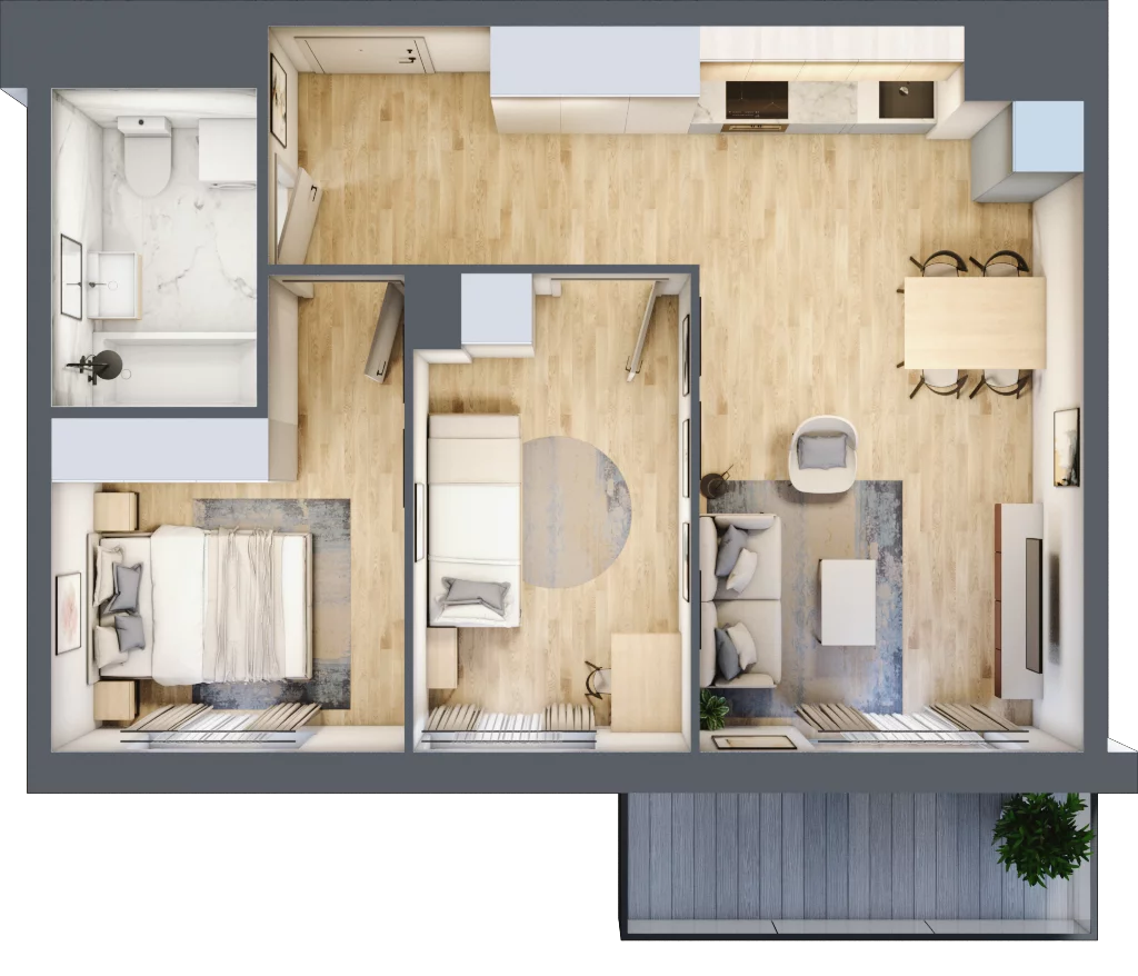 3 pokoje, mieszkanie 51,23 m², piętro 3, oferta nr A/03/037, Unii Lubelskiej Vita, Poznań, Nowe Miasto, Starołęka, ul. Unii Lubelskiej 10