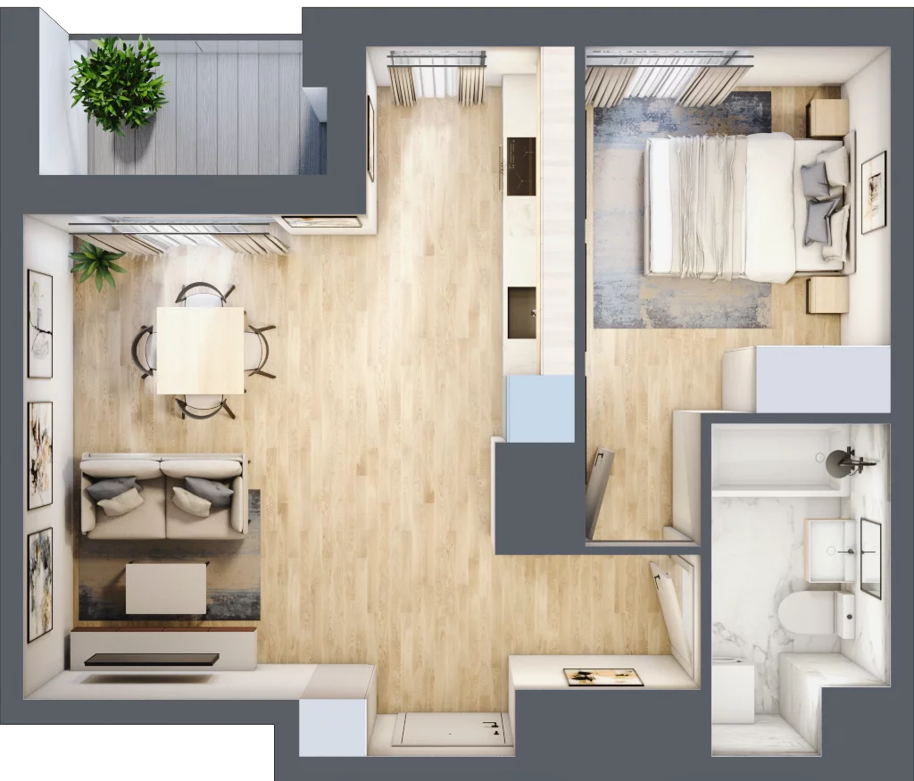 2 pokoje, mieszkanie 40,31 m², piętro 12, oferta nr A/12/145, Unii Lubelskiej Vita, Poznań, Nowe Miasto, Starołęka, ul. Unii Lubelskiej 10
