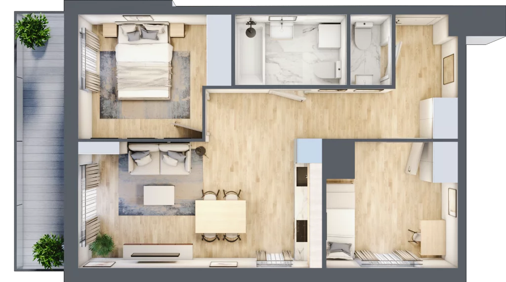 3 pokoje, mieszkanie 54,73 m², piętro 3, oferta nr A/03/038, Unii Lubelskiej Vita, Poznań, Nowe Miasto, Starołęka, ul. Unii Lubelskiej 10