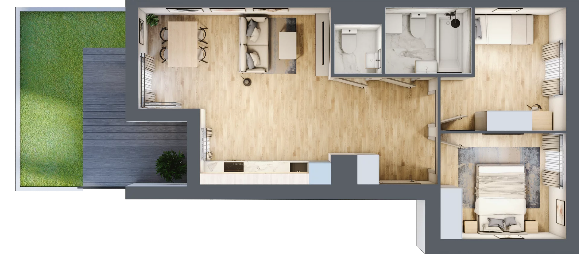 3 pokoje, mieszkanie 56,44 m², parter, oferta nr D/00/206 , Unii Lubelskiej Vita, Poznań, Nowe Miasto, Starołęka, ul. Unii Lubelskiej 10