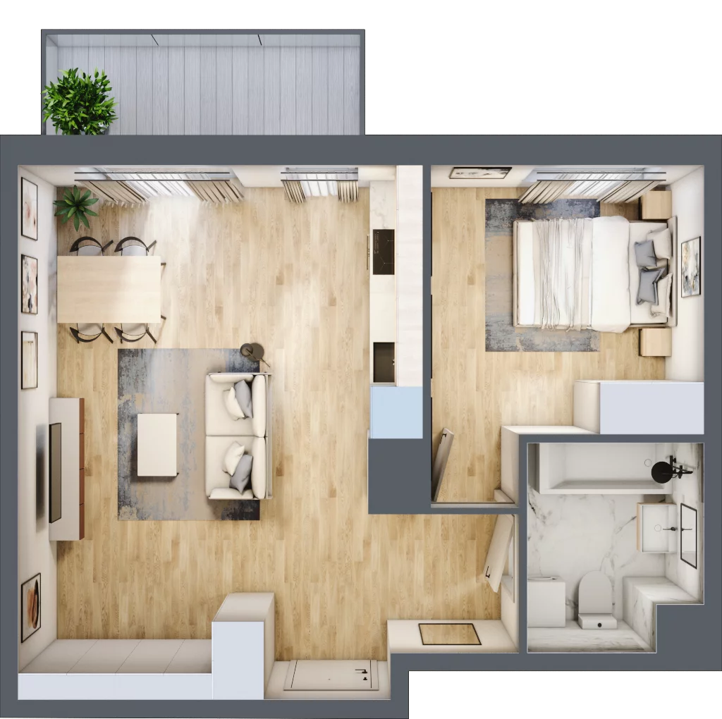 2 pokoje, mieszkanie 45,41 m², piętro 2, oferta nr E/02/263, Unii Lubelskiej Vita, Poznań, Nowe Miasto, Starołęka, ul. Unii Lubelskiej 10