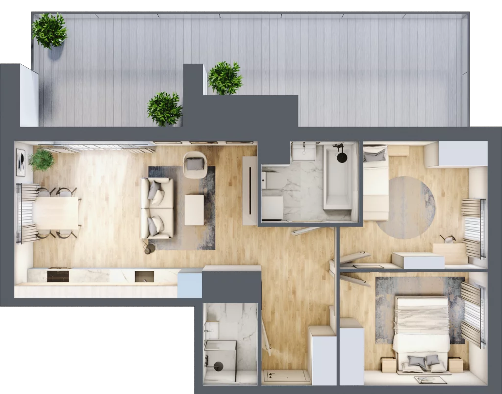 3 pokoje, mieszkanie 56,85 m², piętro 9, oferta nr A/09/119, Unii Lubelskiej Vita, Poznań, Nowe Miasto, Starołęka, ul. Unii Lubelskiej 10