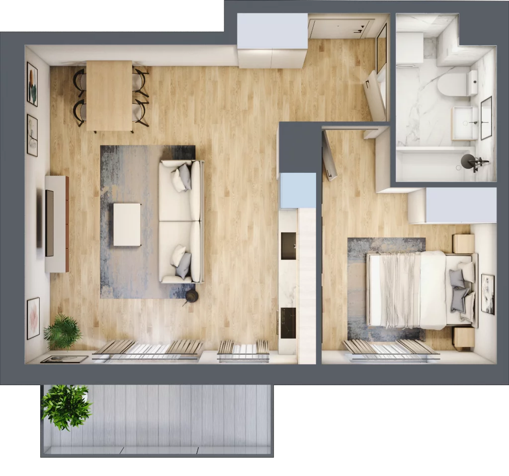 2 pokoje, mieszkanie 44,29 m², piętro 1, oferta nr C/01/179, Unii Lubelskiej Vita, Poznań, Nowe Miasto, Starołęka, ul. Unii Lubelskiej 10