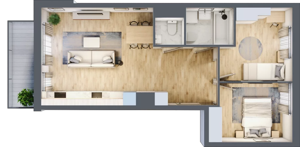 3 pokoje, mieszkanie 56,77 m², piętro 8, oferta nr C/08/200, Unii Lubelskiej Vita, Poznań, Nowe Miasto, Starołęka, ul. Unii Lubelskiej 10
