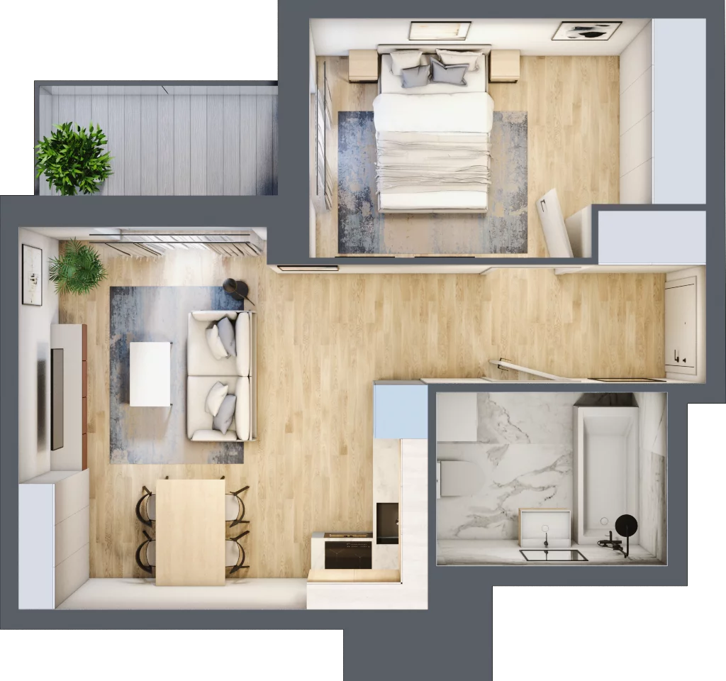 2 pokoje, mieszkanie 39,67 m², piętro 12, oferta nr A/12/147 , Unii Lubelskiej Vita, Poznań, Nowe Miasto, Starołęka, ul. Unii Lubelskiej 10