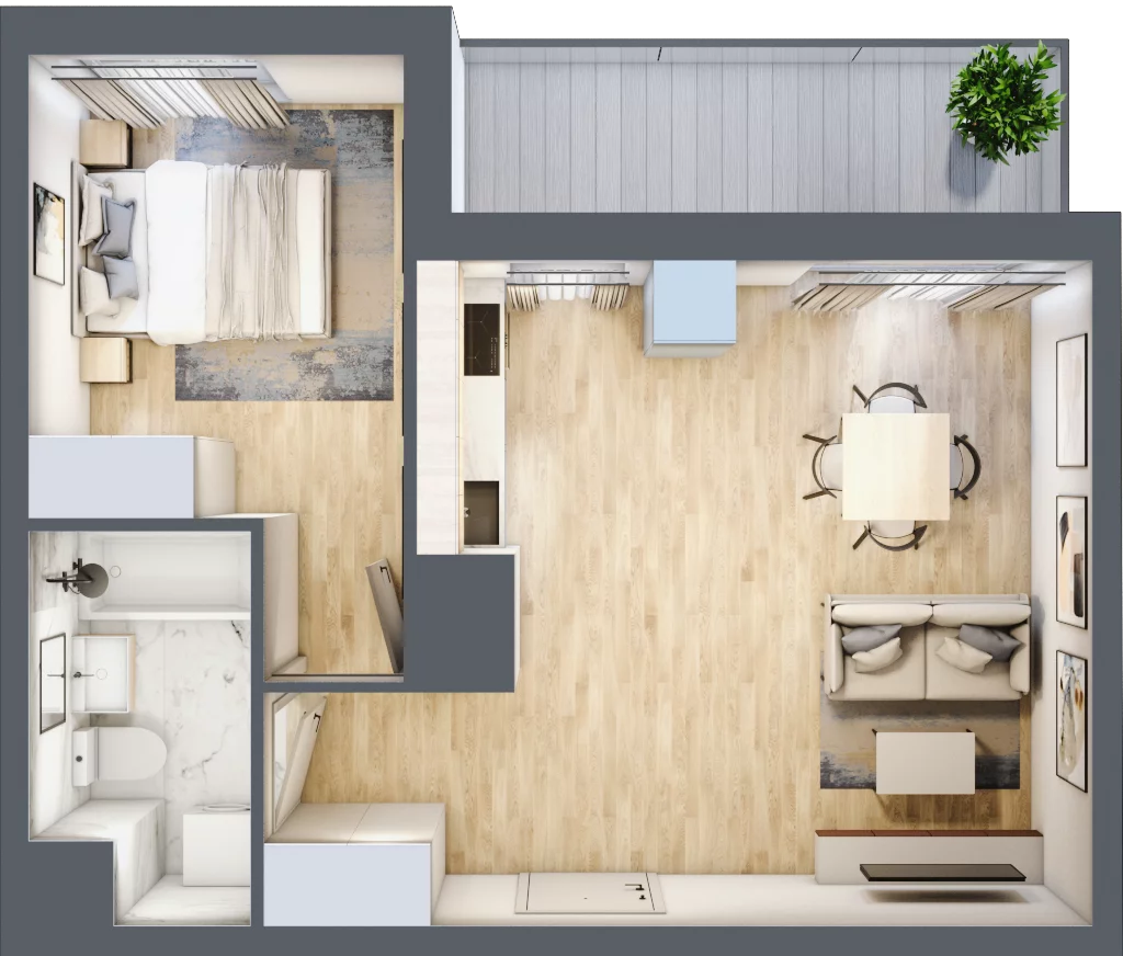 2 pokoje, mieszkanie 39,73 m², piętro 12, oferta nr A/12/146 , Unii Lubelskiej Vita, Poznań, Nowe Miasto, Starołęka, ul. Unii Lubelskiej 10