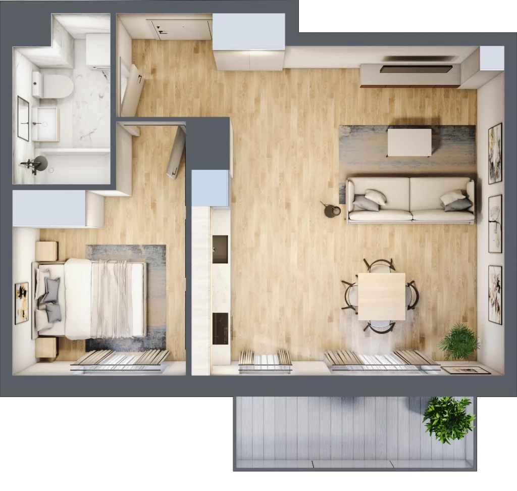 2 pokoje, mieszkanie 44,92 m², piętro 2, oferta nr B/02/156, Unii Lubelskiej Vita, Poznań, Nowe Miasto, Starołęka, ul. Unii Lubelskiej 10