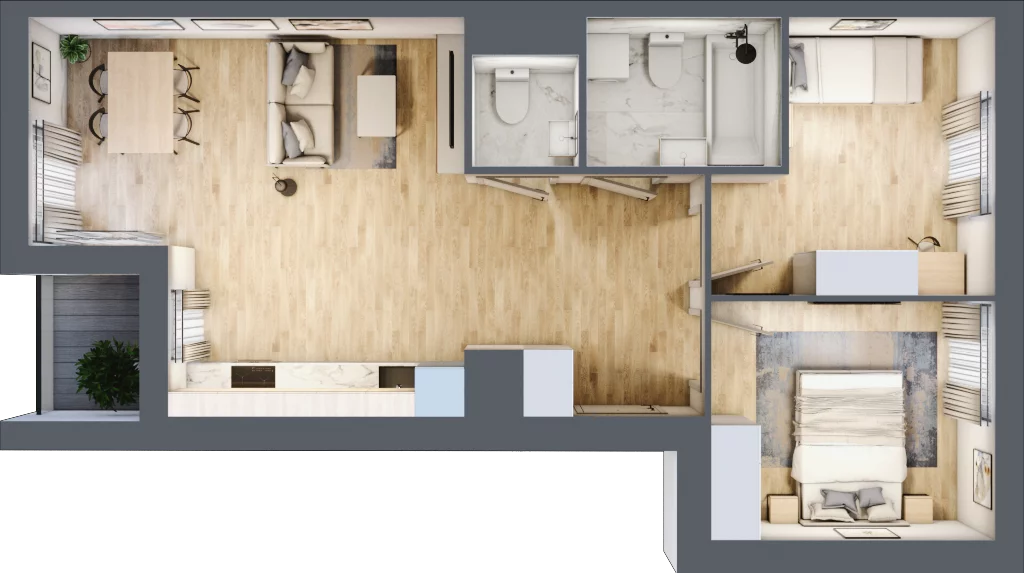 3 pokoje, mieszkanie 56,44 m², piętro 1, oferta nr D/01/212 , Unii Lubelskiej Vita, Poznań, Nowe Miasto, Starołęka, ul. Unii Lubelskiej 10