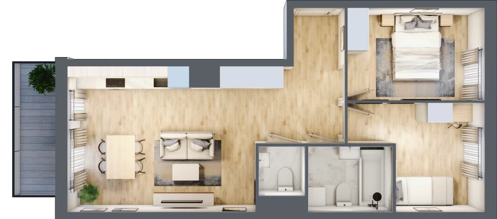 3 pokoje, mieszkanie 54,95 m², piętro 5, oferta nr E/05/271, Unii Lubelskiej Vita, Poznań, Nowe Miasto, Starołęka, ul. Unii Lubelskiej 10
