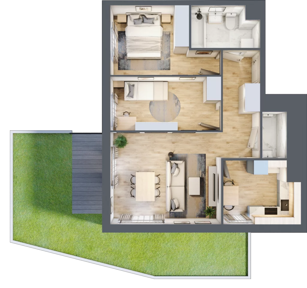 3 pokoje, mieszkanie 62,94 m², parter, oferta nr A/00/001, Unii Lubelskiej Vita, Poznań, Nowe Miasto, Starołęka, ul. Unii Lubelskiej 10