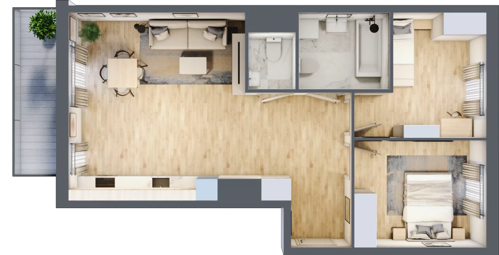3 pokoje, mieszkanie 64,86 m², piętro 7, oferta nr B/07/172, Unii Lubelskiej Vita, Poznań, Nowe Miasto, Starołęka, ul. Unii Lubelskiej 10