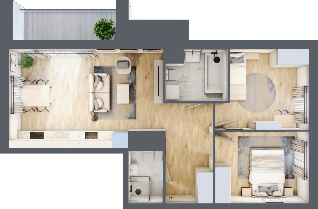 3 pokoje, mieszkanie 56,85 m², piętro 10, oferta nr A/10/130 , Unii Lubelskiej Vita, Poznań, Nowe Miasto, Starołęka, ul. Unii Lubelskiej 10