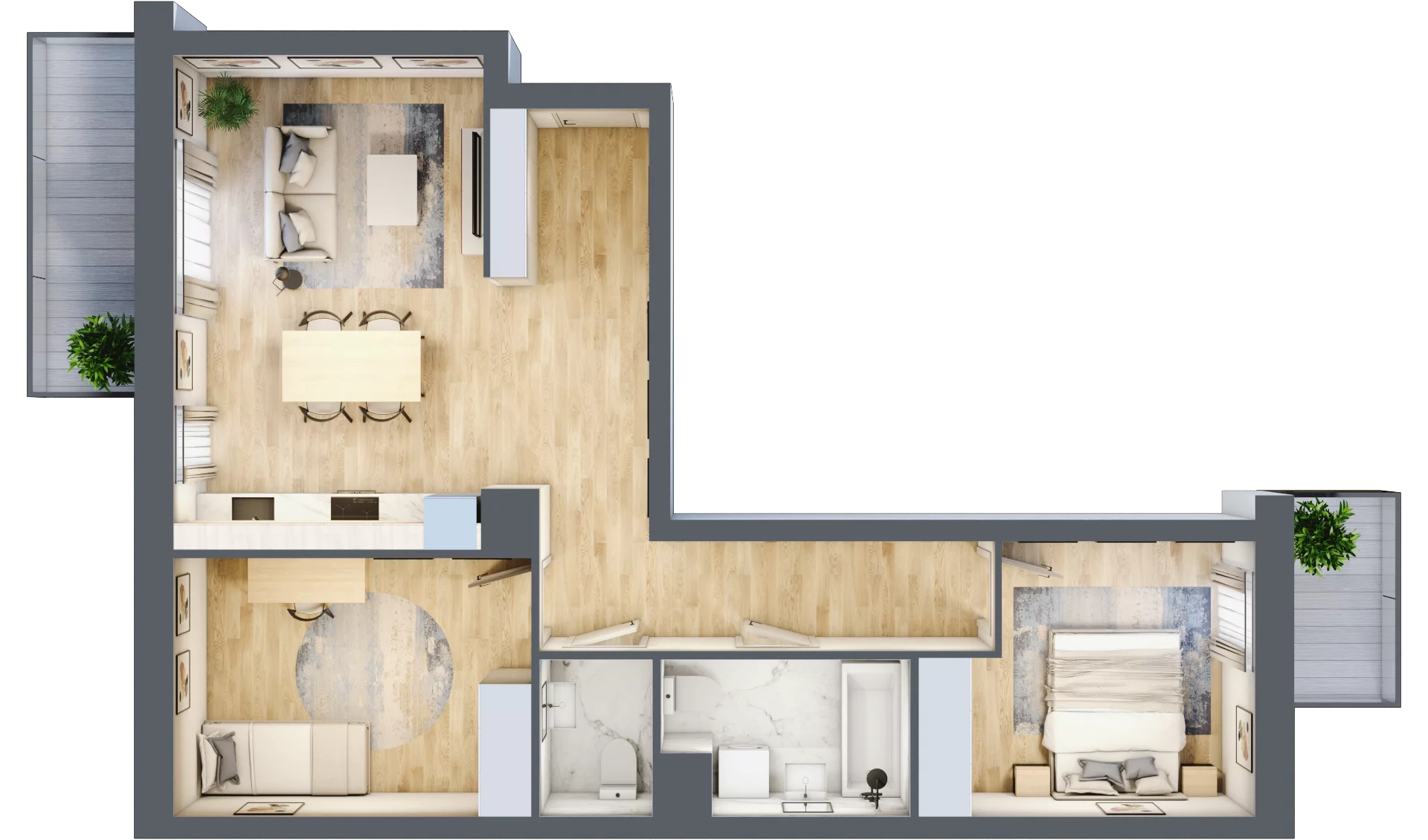 3 pokoje, mieszkanie 61,64 m², piętro 2, oferta nr 2/B/1/12, Oliwska Vita etap II, Warszawa, Targówek, Bródno, ul. Oliwska 11