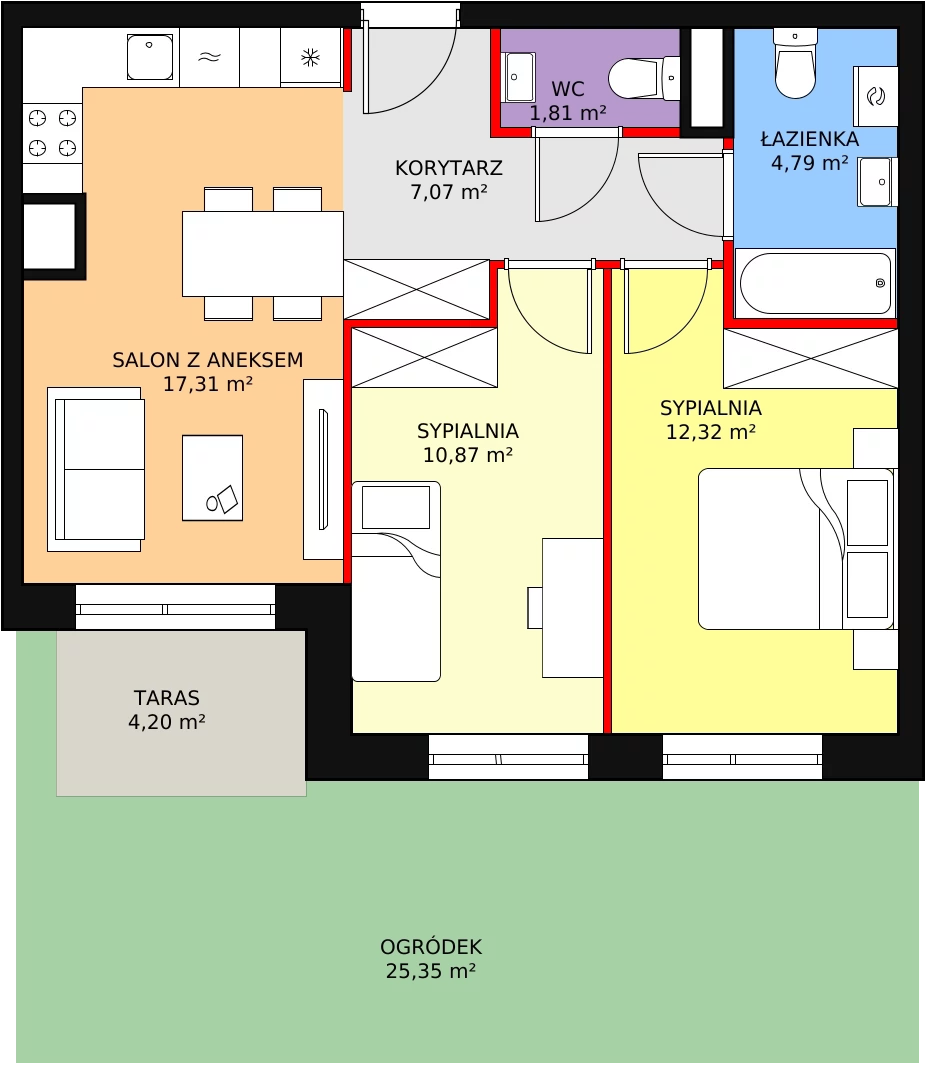 Nowe mieszkanie, 54,17 m², 3 pokoje, parter, oferta nr 3/B/4/65