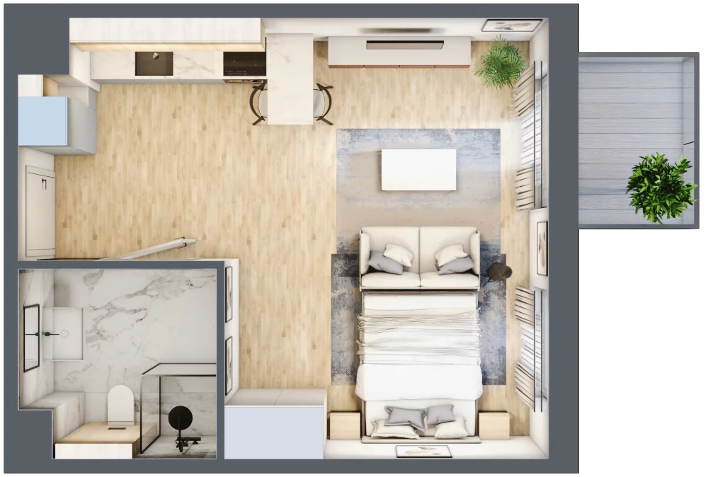 1 pokój, mieszkanie 33,86 m², piętro 1, oferta nr F.146, Centralna Vita etap II, Kraków, Czyżyny, Łęg, ul. Romana Ciesielskiego
