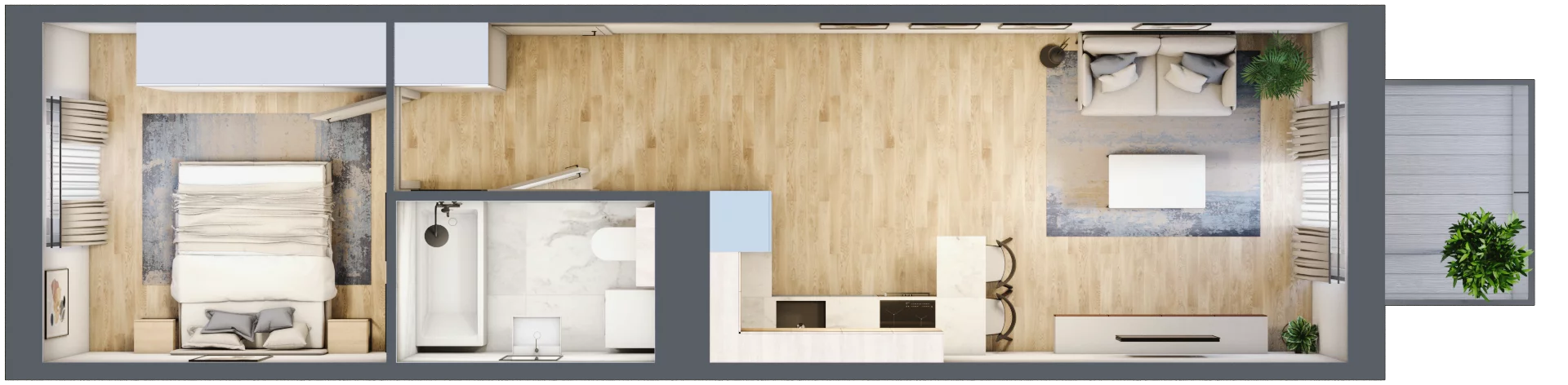 2 pokoje, mieszkanie 40,67 m², piętro 7, oferta nr F.185, Centralna Vita etap II, Kraków, Czyżyny, Łęg, ul. Romana Ciesielskiego