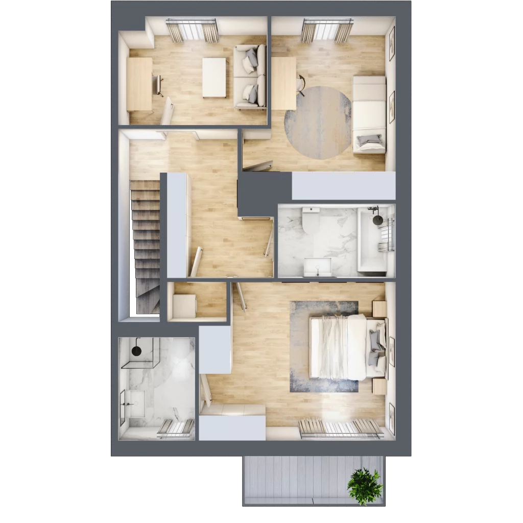 4 pokoje, mieszkanie 92,85 m², piętro 1, oferta nr B13.L2, Rokokowa Vita, Warszawa, Bielany, Huta, Rokokowa 132