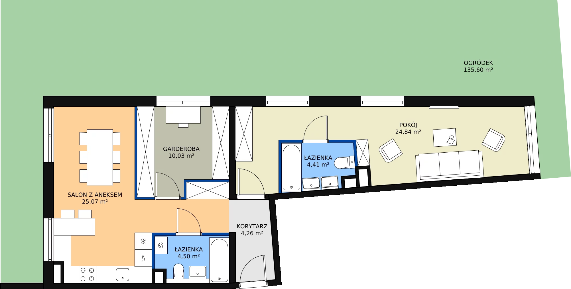 Zalety mieszkania 73.11 m², A05