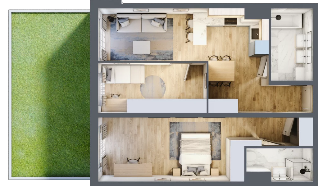 3 pokoje, mieszkanie 65,65 m², parter, oferta nr A06, Traugutta Vita, Wrocław, Przedmieście Oławskie, ul. Generała Romualda Traugutta 103