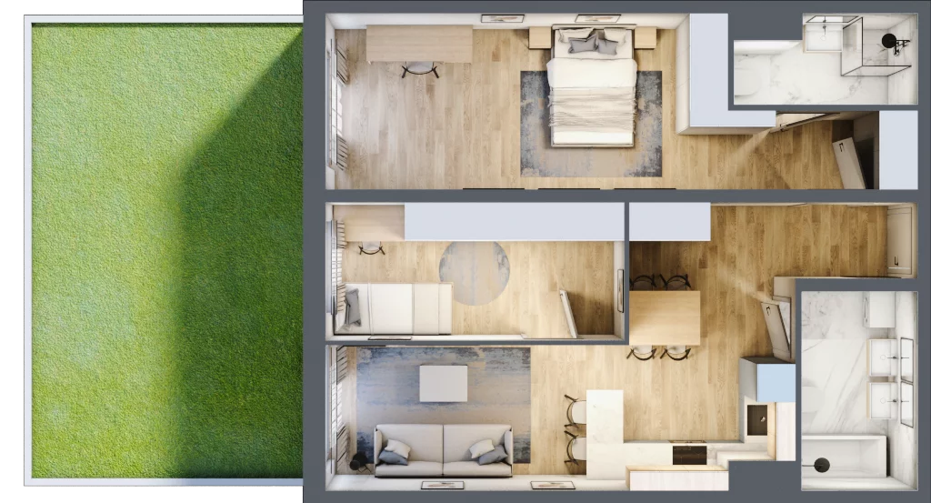 3 pokoje, mieszkanie 65,65 m², parter, oferta nr A08, Traugutta Vita, Wrocław, Przedmieście Oławskie, ul. Generała Romualda Traugutta 103