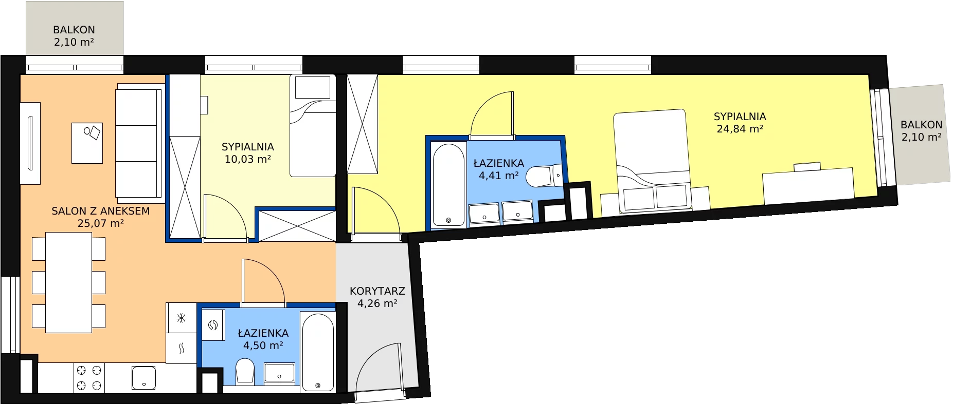Zalety mieszkania 73.11 m², A27