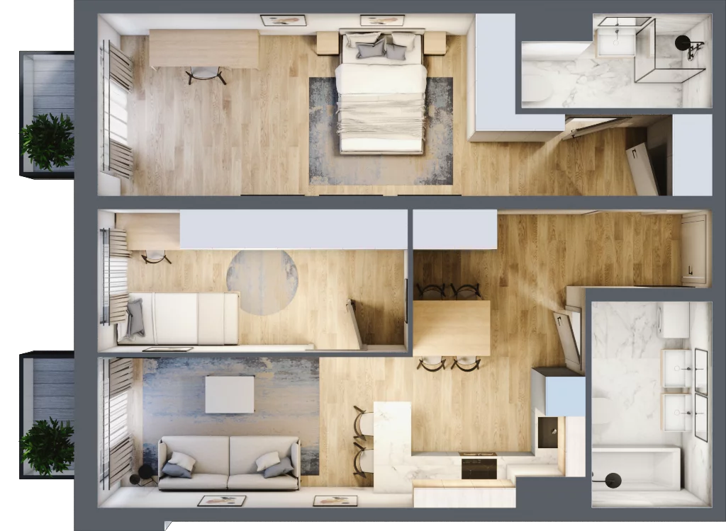 3 pokoje, mieszkanie 65,65 m², piętro 2, oferta nr A29, Traugutta Vita, Wrocław, Przedmieście Oławskie, ul. Generała Romualda Traugutta 103