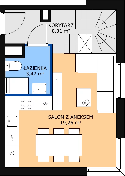 Zalety mieszkania 46.5 m², A33