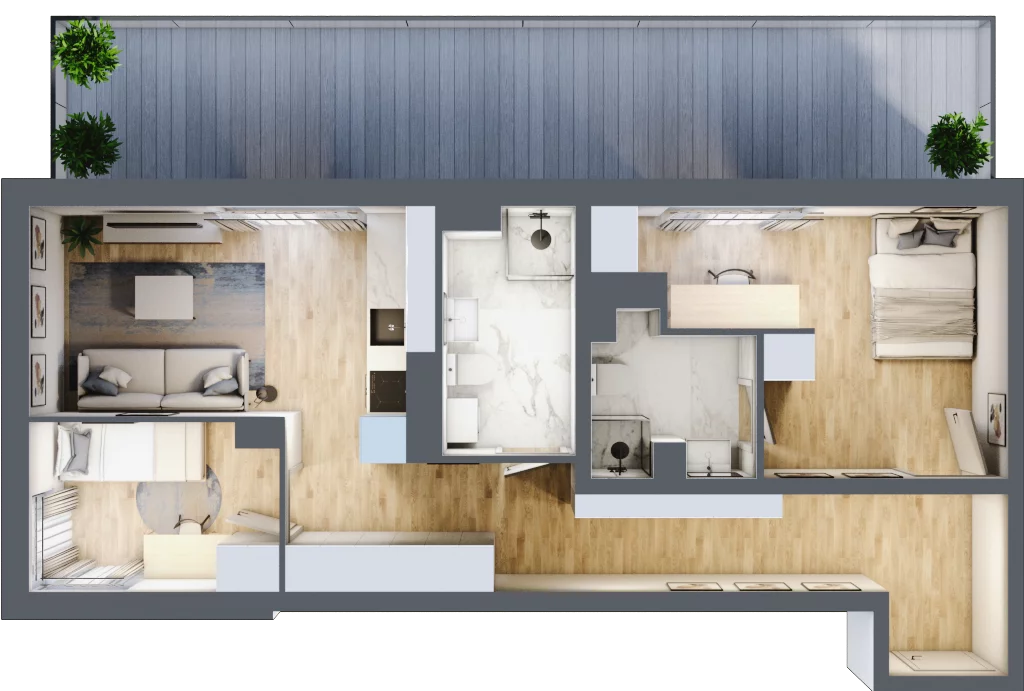 3 pokoje, mieszkanie 59,77 m², piętro 3, oferta nr A36, Traugutta Vita, Wrocław, Przedmieście Oławskie, ul. Generała Romualda Traugutta 103