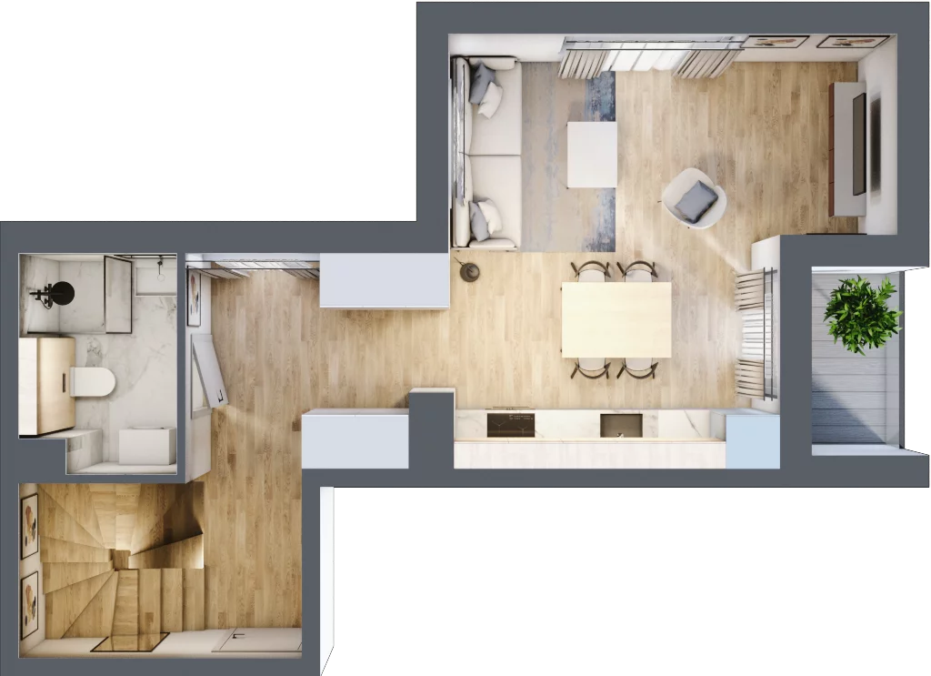 2 pokoje, mieszkanie 62,32 m², piętro 3, oferta nr A38, Traugutta Vita, Wrocław, Przedmieście Oławskie, ul. Generała Romualda Traugutta 103