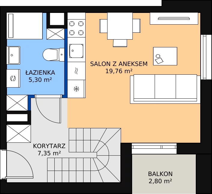 Zalety mieszkania 51.29 m², A39