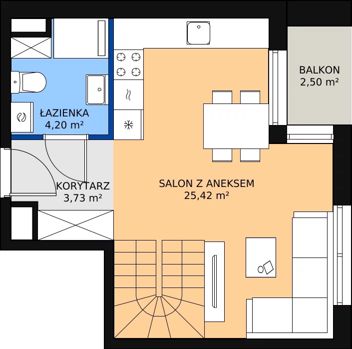 Zalety mieszkania 52.76 m², A40