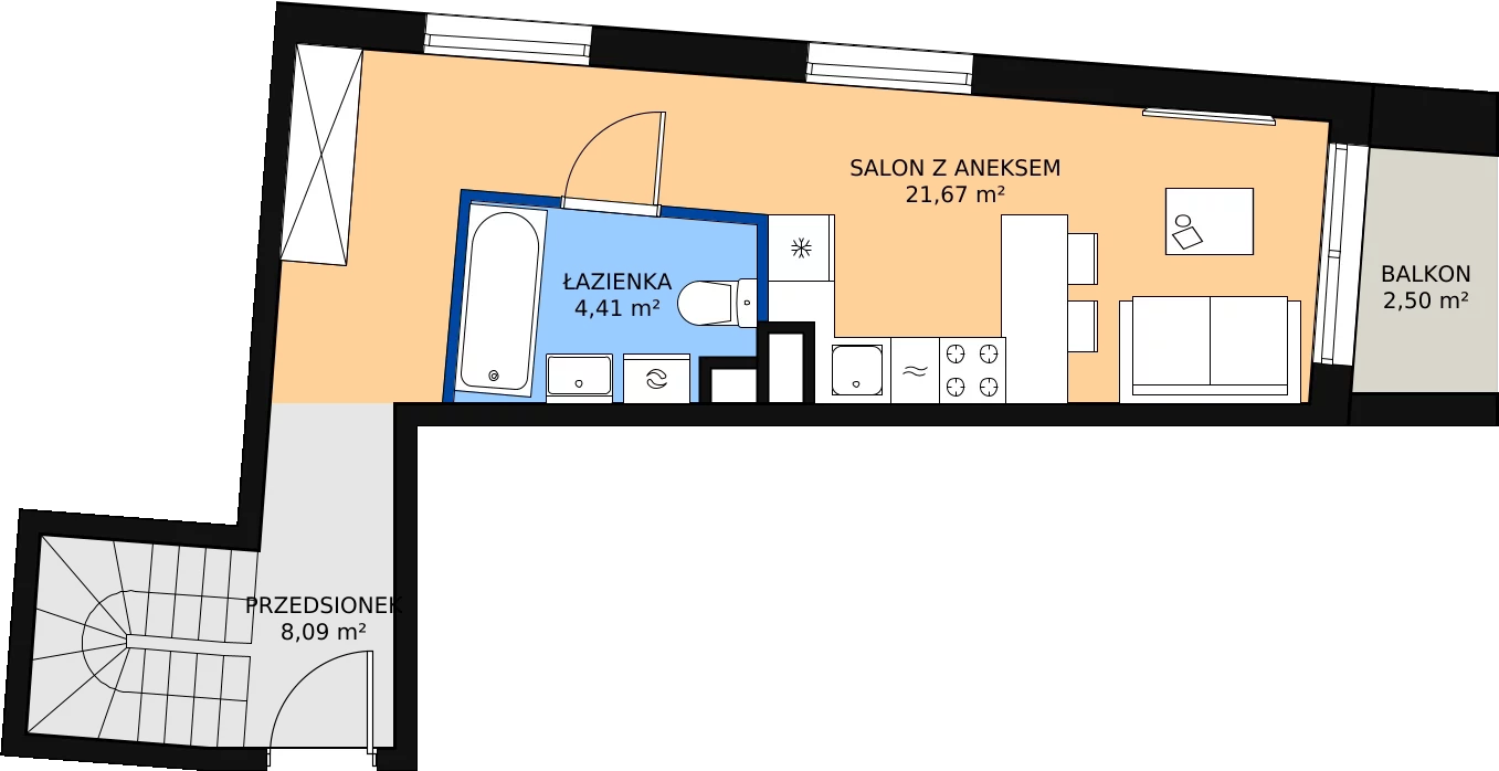 Zalety mieszkania 57.7 m², A41
