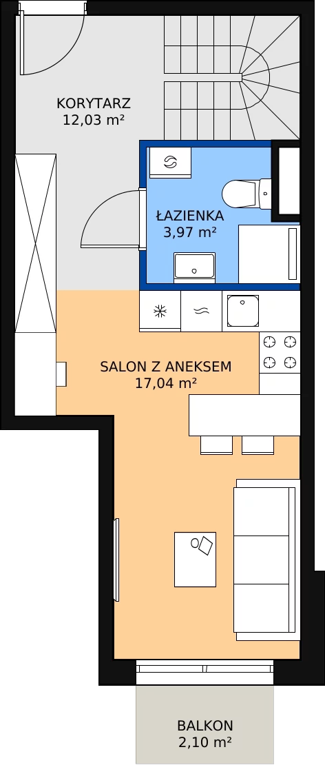 Zalety mieszkania 54.76 m², A42