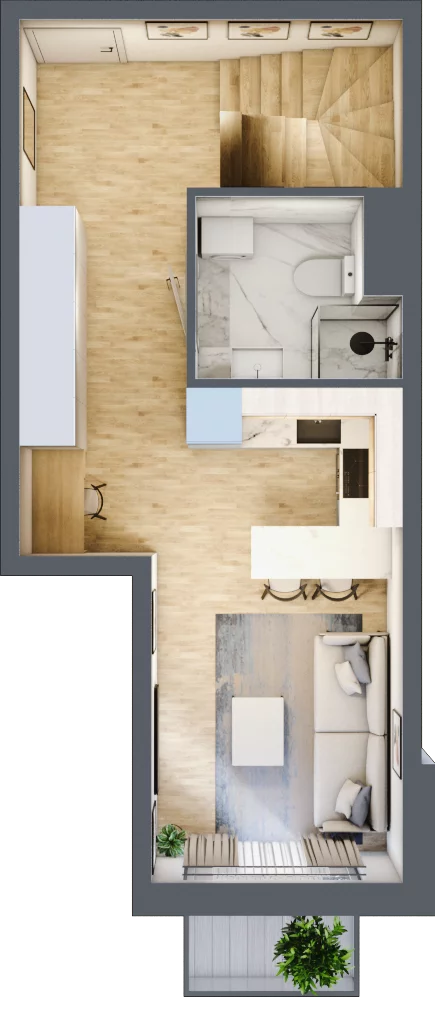 2 pokoje, mieszkanie 54,76 m², piętro 3, oferta nr A42, Traugutta Vita, Wrocław, Przedmieście Oławskie, ul. Generała Romualda Traugutta 103