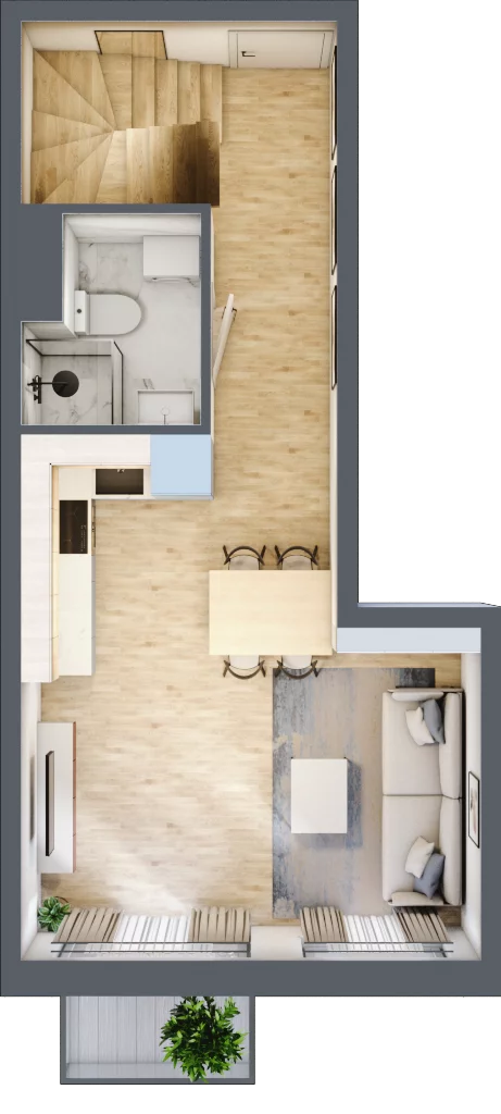 2 pokoje, mieszkanie 48,26 m², piętro 3, oferta nr A43, Traugutta Vita, Wrocław, Przedmieście Oławskie, ul. Generała Romualda Traugutta 103