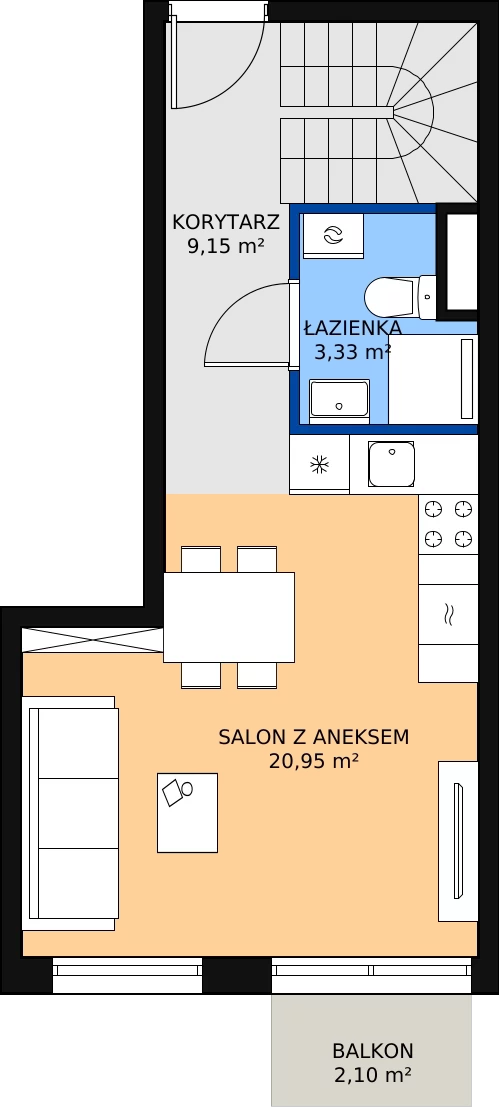 Zalety mieszkania 55.19 m², A44