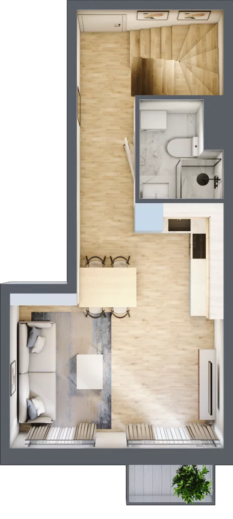 2 pokoje, mieszkanie 55,19 m², piętro 3, oferta nr A44, Traugutta Vita, Wrocław, Przedmieście Oławskie, ul. Generała Romualda Traugutta 103