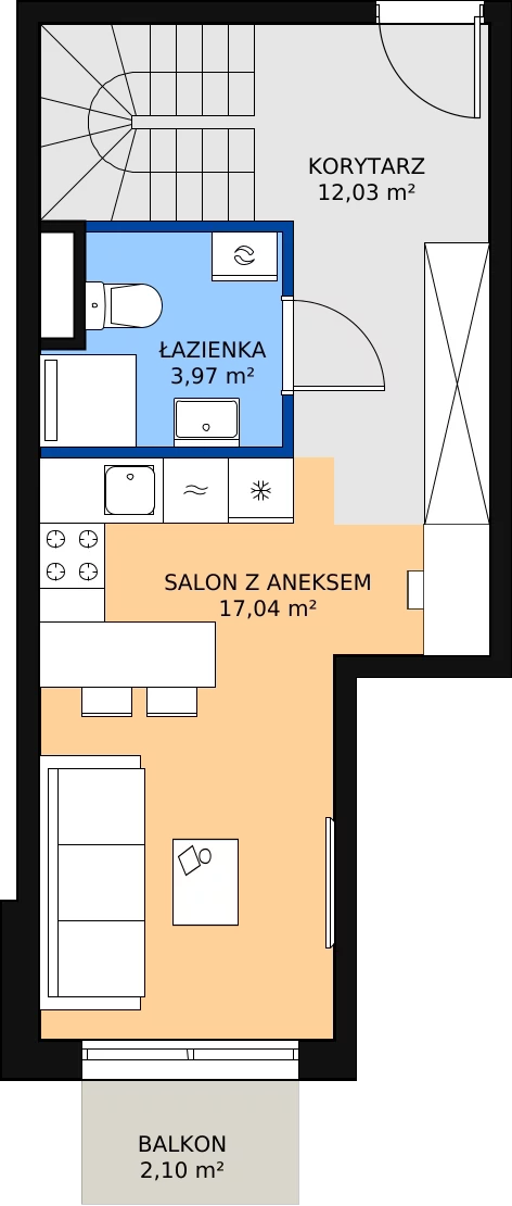 Zalety mieszkania 54.75 m², A45