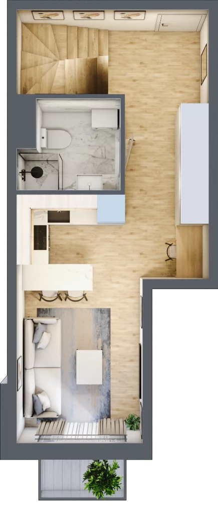 2 pokoje, mieszkanie 54,75 m², piętro 3, oferta nr A45, Traugutta Vita, Wrocław, Przedmieście Oławskie, ul. Generała Romualda Traugutta 103