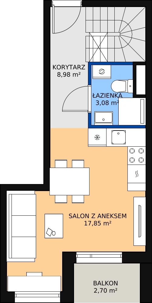 Zalety mieszkania 48.77 m², A46