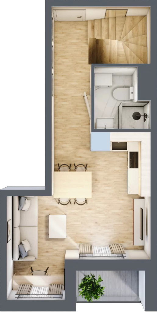 2 pokoje, mieszkanie 48,77 m², piętro 3, oferta nr A46, Traugutta Vita, Wrocław, Przedmieście Oławskie, ul. Generała Romualda Traugutta 103