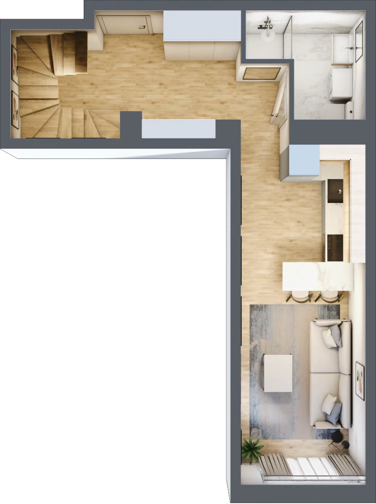 2 pokoje, mieszkanie 50,34 m², piętro 3, oferta nr A48, Traugutta Vita, Wrocław, Przedmieście Oławskie, ul. Generała Romualda Traugutta 103